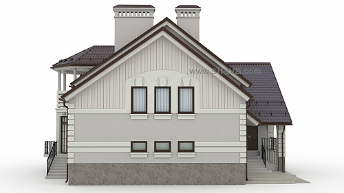 3D рисунок двухэтажного загородного дома. © SllaVA.com