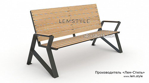 Скамья уличная для отдыха (металл, HPL-панель с UF покрытием для экстерьера). Производитель 'Лем-Стиль'. © SllaVA.com