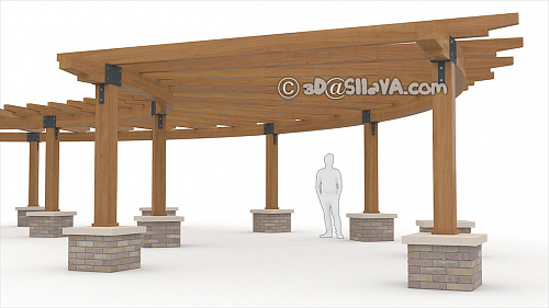 Пергола для прогулочной зоны (Vermont Timber Works). © SllaVA.com