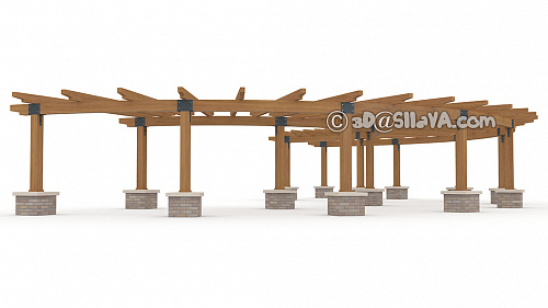 Пергола для прогулочной зоны (Vermont Timber Works). © SllaVA.com