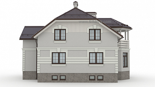 3D рисунок двухэтажного загородного дома. © SllaVA.com