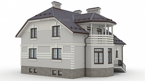 3D рисунок двухэтажного загородного дома. © SllaVA.com