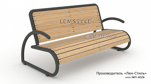 Скамья уличная для отдыха (металл, HPL-панель с UF покрытием для экстерьера). Производитель 'Лем-Стиль'. © SllaVA.com