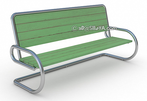Скамейка из нержавеющей стали для офисного центра. © SllaVA.com