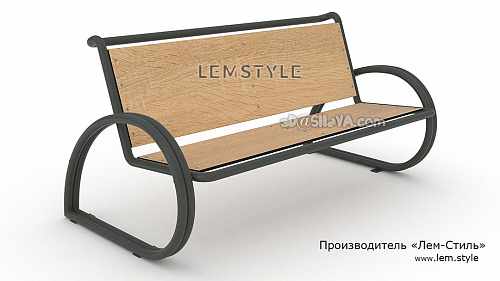 Скамья уличная для отдыха (металл, HPL-панель с UF покрытием для экстерьера). Производитель 'Лем-Стиль'. © SllaVA.com