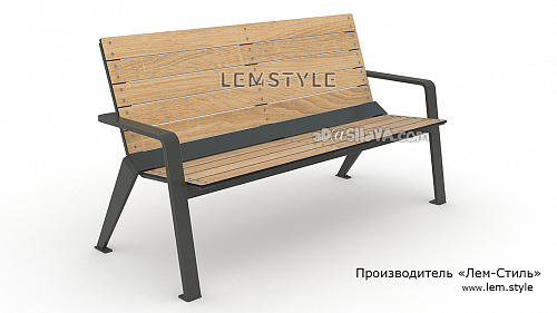 Скамья уличная для отдыха (металл, HPL-панель с UF покрытием для экстерьера). Производитель 'Лем-Стиль'. © SllaVA.com