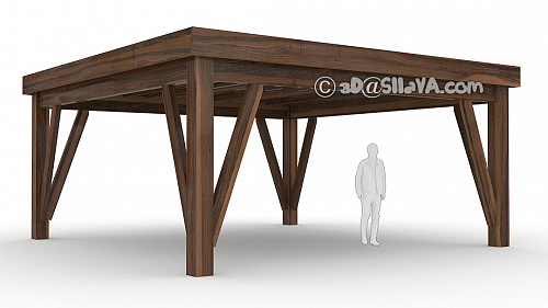 Навес из дерева (Western Timber Frame). © SllaVA.com