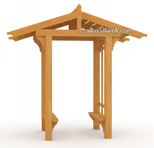 Беседка садовая из дерева (идея: PergolaDrafts - Ted’s Woodworking). © SllaVA.com