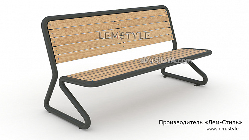 Скамья уличная для отдыха (металл, HPL-панель с UF покрытием для экстерьера). Производитель 'Лем-Стиль'. © SllaVA.com