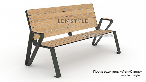 Скамья уличная для отдыха (металл, HPL-панель с UF покрытием для экстерьера). Производитель 'Лем-Стиль'. © SllaVA.com