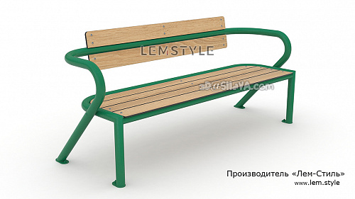 Скамья уличная для отдыха (металл, HPL-панель с UF покрытием для экстерьера). Производитель 'Лем-Стиль'. © SllaVA.com