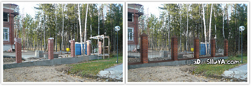 Забор металлический с декоративными элементами. Фотомонтаж. © SllaVA.com
