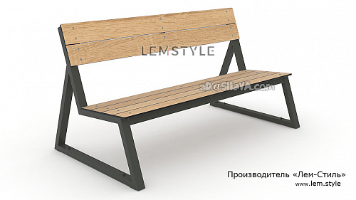 Скамья уличная для отдыха (металл, HPL-панель с UF покрытием для экстерьера). Производитель 'Лем-Стиль'. © SllaVA.com