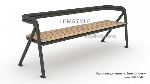Скамья уличная для отдыха (металл, HPL-панель с UF покрытием для экстерьера). Производитель 'Лем-Стиль'. © SllaVA.com
