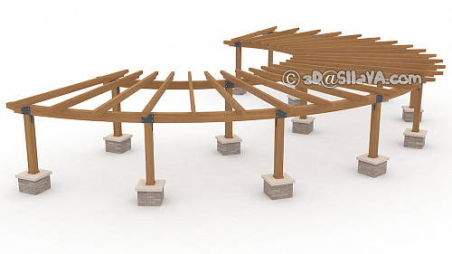Пергола для прогулочной зоны (Vermont Timber Works). © SllaVA.com