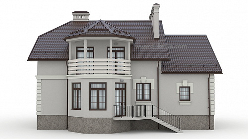 3D рисунок двухэтажного загородного дома. © SllaVA.com