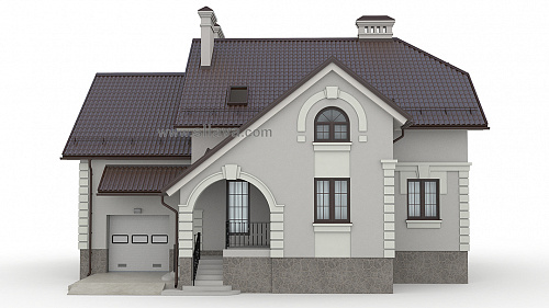 3D рисунок двухэтажного загородного дома. © SllaVA.com