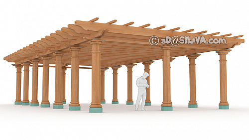Пергола для уличного кафе 7,5х15,0м. (Vermont Timber Works). © SllaVA.com